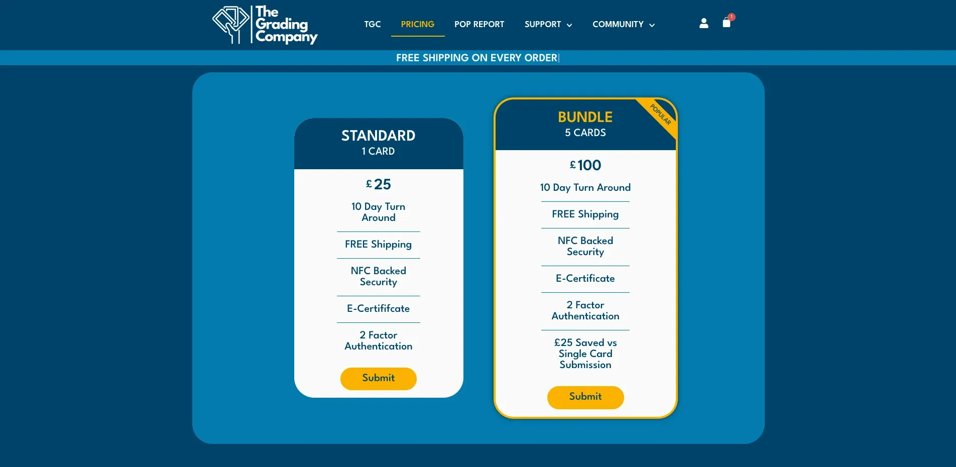 Pricing page
